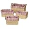Nestable Wicker 4-pc. Laundry Basket Set with Stripe Liners - Pink