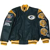 Green Bay Packers Leather 3-Time Super Bowl Champions Commemorative Jacket