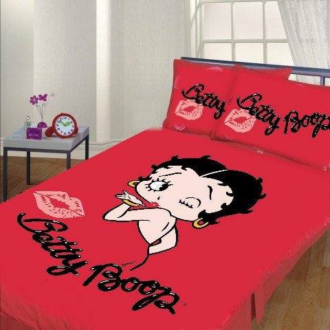 Betty Boop Kiss Red Double Duvet Cover & 2 Pillowcase Set