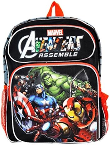 Marvel Avengers Assemble Backpack - Heroes 14 in Medium Boys School Black Bag