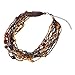 Amber Metallic Multistrand Beaded Collar Necklace