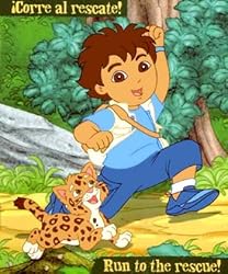 Go Diego Go! The Rescuer Fleece Throw Blanket Forest 50" X 60"