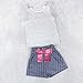 FEITONG Girls Lace T-shirt+Stripe Shorts Set