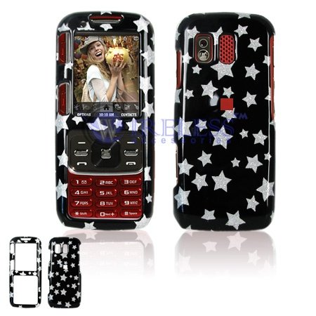 Samsung M540 RANT Cell Phone Design Black/Silver Stars Protective Case Faceplate Cover