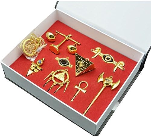 Yu-Gi-Oh! Millennium Items Puzzle Key Ring Necklace Keychain Pendant 8pcs Set Box