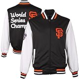 MLB San Francisco Giants World Series Champs Commemorative Full Zip Polyester Jacket - Black/White (XXX-Large)