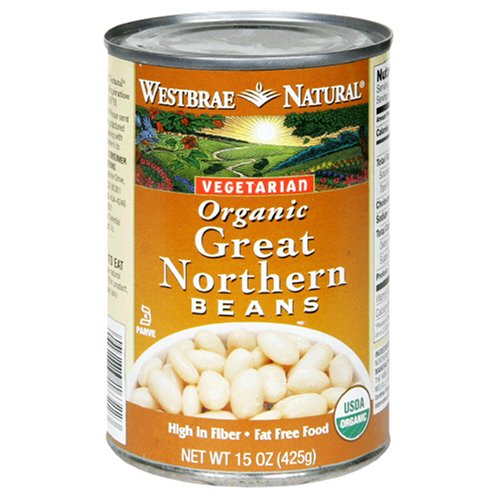 Westbrae Natural Vegetarian Organic Great Northern Beans, 15 Ounce Cans (Pack of 12)
