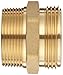 Moon 358-1561521 Cast Brass Fire Hose Hydrant Adapter, Hex Nipple, 1 1/2 NST Male x 1 1/2 NPT Male
