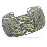 Marcasite And Green Epoxy Cuff Bracelet 519WXxaACNL. SL160 Marcasite And Green Epoxy Cuff Bracelet