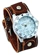 Nemesis #BSTHK097W Men's Premium Wide Leather Cuff Band Watch
