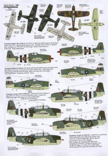 Yanks with Roundels #2: SB2U, F4F, F6F, F4U, Avenger (1/72 decals, XtraDecal 72141)