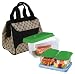 Fit & Fresh Downtown Insulated Designer Lunch Kit, Cocoa, 9x6x8 Inches