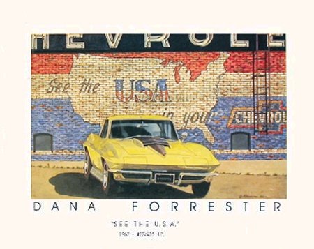 Dana Forrester See The Usa H.P. Corvette Art Poster Print - 20