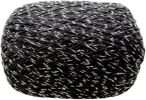 Anne Brilho Black Cotton Silver Metallic Yarn Crochet Thread Knitting. 100% Mercerized