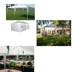 Palm Springs 10 X 20 White Party Tent Gazebo Canopy with Sidewalls