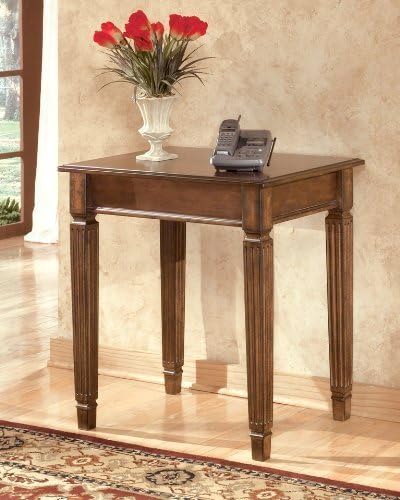 Traditional Medium Brown Hamly Office Corner Table by Famous Brand Furniture
