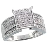 519WhaTpaCL. SL160  10k White Gold Ladies Square Diamond Ring, w/ 0.40 Carat Brilliant Cut Diamonds, 7/16 (11mm) wide, size 7.5 Reviews