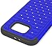 Galaxy S7 Case, Bastex Heavy Duty Slim Fit Hybrid Rubber Silicone Cover with Bling Rhinestone Premium Dual Shock Phone Case for Samsung Galaxy S7 (Blue)