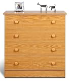 Casual Style Oak Finish 4 Drawer Storage Chest