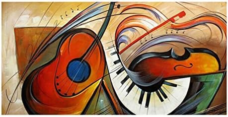 Neonphoenix 1 Piece Hand painted Framed Modern Kitchen Canvas Paintings Interesting Musical Instrument Wall Art Oil Painting Set Bar Bed Room Decorative Pictures