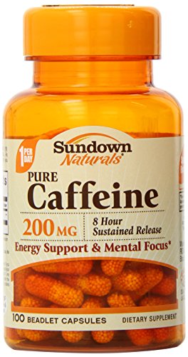 Sundown Naturals Caffeine Capsule, 200 mg, 100 Count