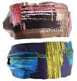 L. Erickson USA Scarf Headband 100% Silk Print Brush Strokes