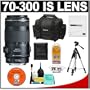 Canon EF 70-300mm f/4-5.6 IS USM AF Lens + Canon 2400 DSLR Gadget Bag Case + Tripod + Accessory Kit for Digital Rebel XT, XTi, XS, XSi, T1i, T2i, EOS 30D, 40D, 5D, 7D, 50D & 60D Digital SLR Cameras