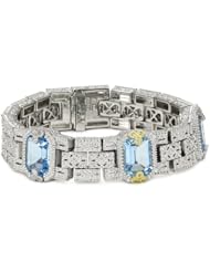 Judith Ripka "Estate" Estate 3 Emerald Link Bracelet