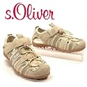 s.OLIVER KIDS , Kinder Leder Sneaker mit Klett, Slip On Sandale, beige-sand