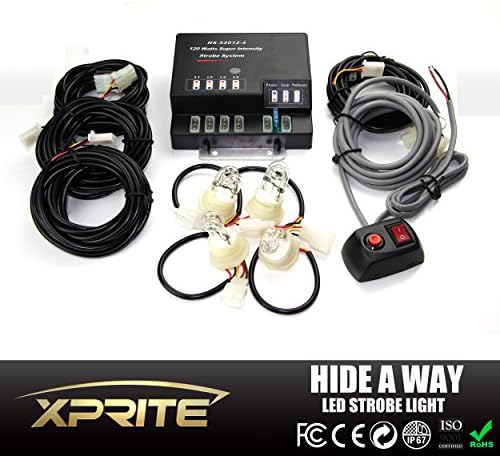 Xtreme® 120W 4 Blue HID Bulbs Hide-A-Way Emergency Hazard Warning Strobe Lights