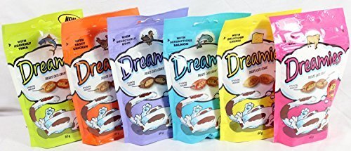 Dreamies Bulk Buy 12 Packs Of Mixed (2 Of Each Flavour), See Which One Your Cat Loves The Most! Save On Postage By Bulk Buying! 12 X 60G Bags (720G Total)