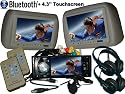 Paired 9inch Headrest (Gray) with 4.3inch touch screen DVD player with Bluetooth and TV Tuner