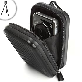 Durable Hardshell Compact Metal Camera Case for Canon PowerShot ELPH 510 HS , 320 HS , S110 and Many More Digital Cameras! ** Includes Miniature Tripod! **