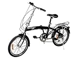 TMS® 20" Black Folding Bike 6 Speed Bike Fold Bicycle Storage College School Sports