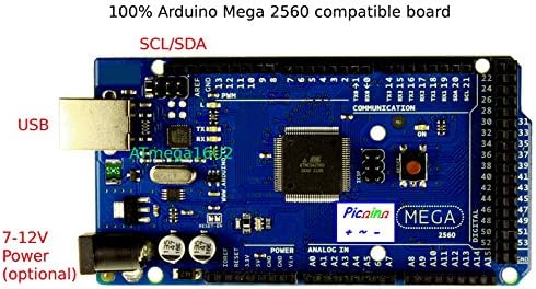 Picoino Mega 2560 R3 (100% Arduino Compatible) Essential Starter Kit with LCD, breadboard, jumper wires, assorted electronic parts