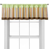 Animal Walk Multi-Stripe Window Valance - Green/ Brown