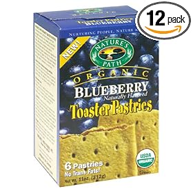Nature's Path Organic Toaster Pastries, Blueberry, (Not Frosted), 6-Count Boxes (Pack of 12)
