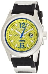 Chase-Durer Men's 990.2YL-RUBB Starburst Automatic Yellow Carbon Fiber Dial Watch