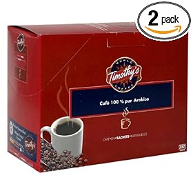 Timothy's World Coffee, Rainforest Espresso, Coffee Pods, 25-Count Boxes  (Pack of 2)