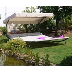 LECO 39212103 Doppelliege Sonnenliege 200 x 200 cm, natur