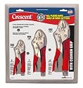 Crescent CLP3SETC 3 Piece 5-Inch, 7-Inch, and 10-Inch Curved Jaw Cushion Grip Locking Plier Set