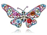 Fun Rainbow Clown Colorful Graffiti Art Crystal Rhinestone Butterfly Pin Brooch
