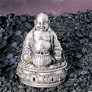 New Buddha Collectible Pewter Cone Incense Burner Aromatherapy