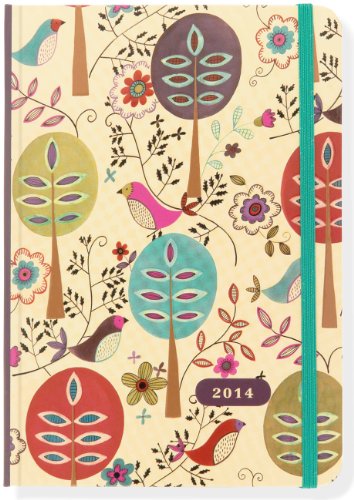 2014 Folk Art Birds 16-Month Weekly Planner (Compact Engagement Calendar, Diary)