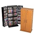 Tall Locking Media Storage Cabinet - Oak