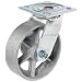 Albion 16 Series 6" Diameter Cast Iron Wheel Medium Heavy Duty Zinc Plate Swivel Caster, Roller Bearing, 4-1/2" Length X 4" Width Plate, 1250 lbs Capacity (Pack of 4)