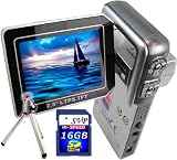 SVP HDDV-3000 12MP Max. 6-in-1 Multi-Functional Camcorder with Rare Huge Flip LCD! (16GB SDHC Card & Tripod Included)