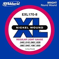 D'Addario EXL170-8 8-String Bass Guitar Strings, Light