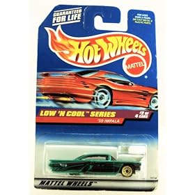 519XSOqR%2ByL. SL500 AA280  Hot Wheels   1998 Low N Cool Series   1959 Impala   Green Custom Paint   #2 of 4   Rare Red Card   Die Cast   Collector #698   Limited Edition   Collectible