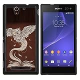 BearCase / Hard Back Shell Plastic Case Protection Cover /// Sony Xperia C3 /// Book Owl Learning Teacher School